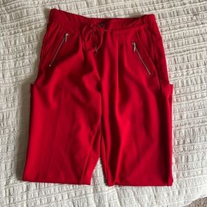 Red straight leg pant